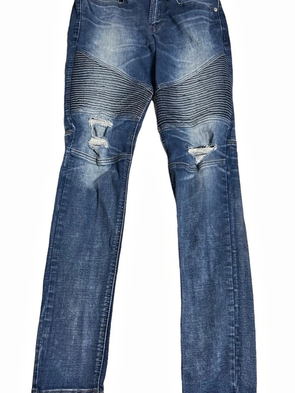 PacSun Stacked Skinny Moto Jeans Blue Waist 28